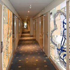 Basement hallway with Wall Art